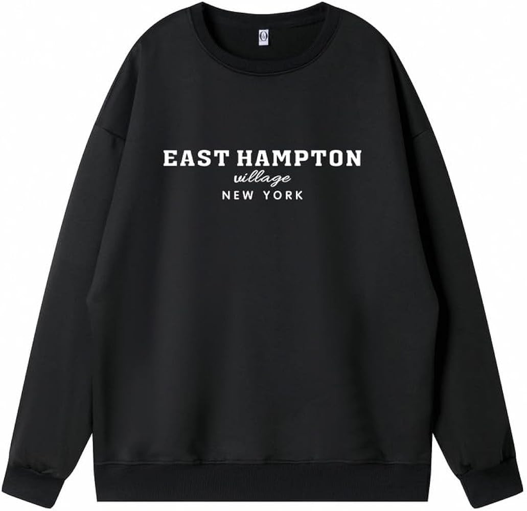 East Hampton Graphic Tshirt Oversized Crewneck Sweatshirts for Women Vintage Long Sleeve Tees Shi... | Amazon (US)