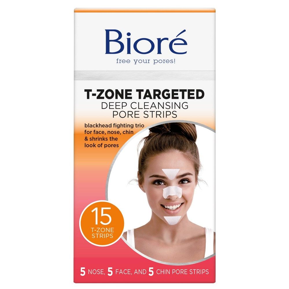 Biore T-Zone Targeted Deep Cleansing Pore Strips, Blackhead Remover, Nose Strips, Visible Proof - 15 | Target