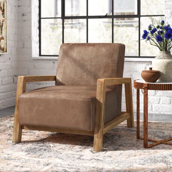 Kaleo Low Profile Faux Leather Accent Chair | Wayfair North America