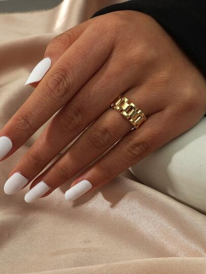 18KGP French Retro Ring for Women 1Piece Diameter 1.7-1.8cm | SHEIN