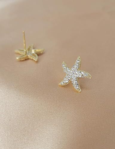 Starfish Stud Earrings for Women - CZ Pave Starfish Stud Earrings for Girls - Charm Starfish Earr... | Amazon (US)