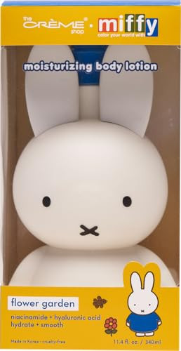 The Crème Shop Miffy Flower Garden Body Lotion, Hydrating and Nourishing Body Cream with Hyaluronic Acid and Niacinamide, Miffy Pump Bottle, Garden Rose, Juicy Apples, and Fresh Pears Scent, 340 mL | Amazon (US)