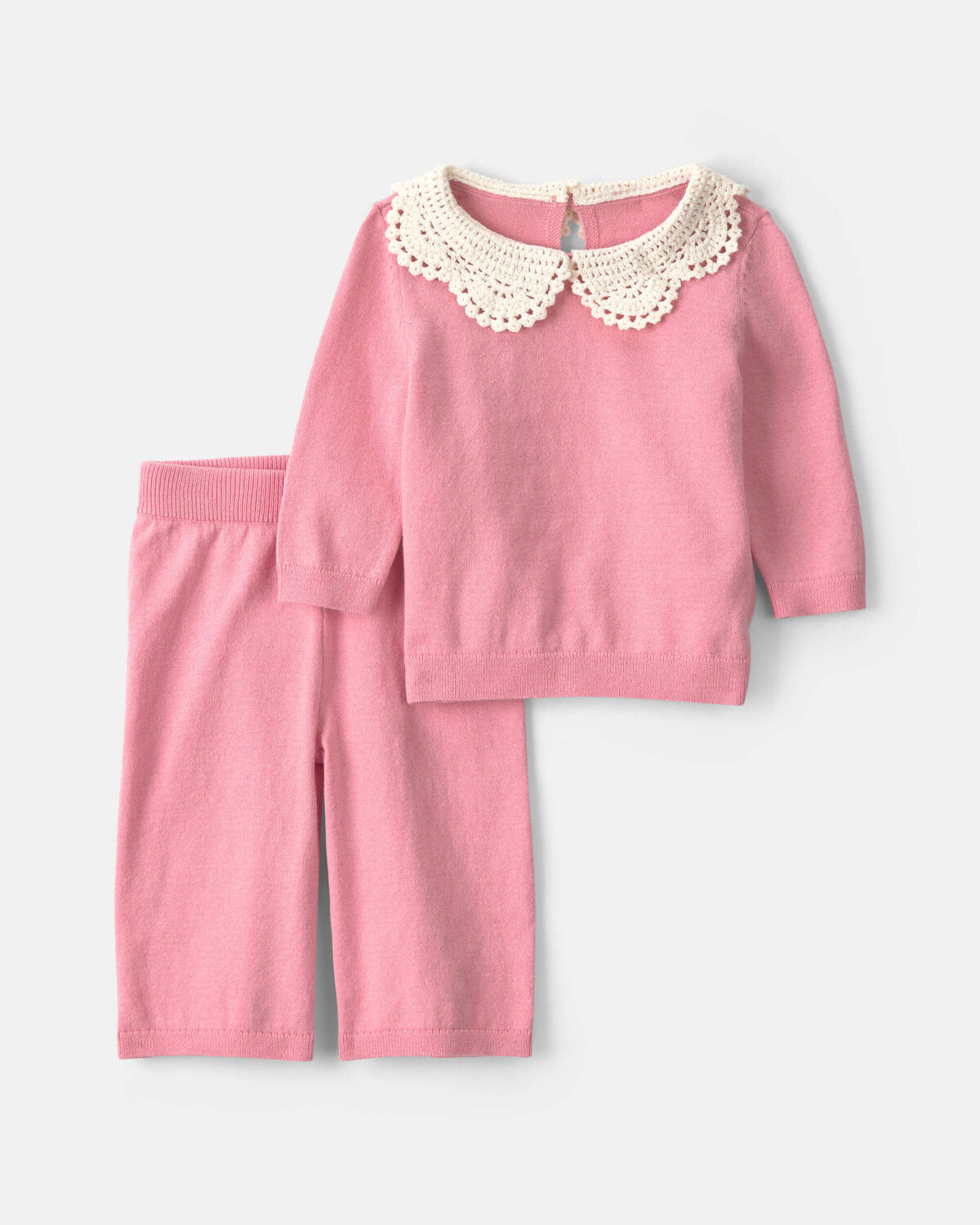 Baby Girl 2-Piece Long-Sleeve Sweater Top & Pant Set - Pink | Carter's Inc