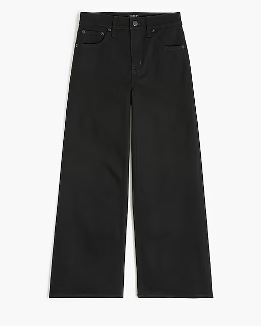 Black wide-leg cropped jean in all-day stretch | J.Crew Factory