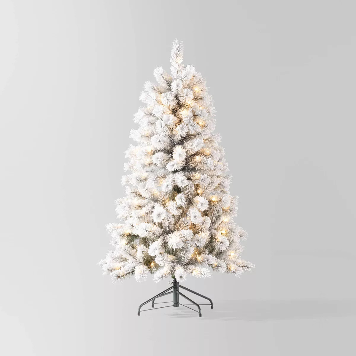 4.5' Pre-lit Flocked Pine Artificial Christmas Tree Clear Lights - Wondershop™ | Target