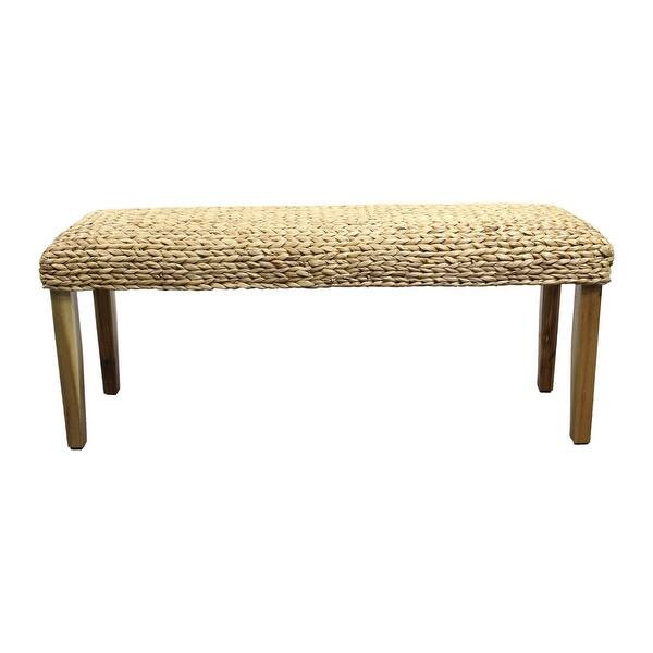 Chania Water Hyacinth Wood Bench | Bed Bath & Beyond
