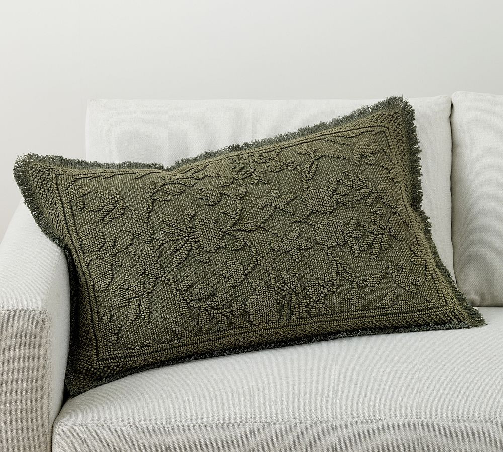 Marigold Fringe Lumbar Pillow | Pottery Barn (US)