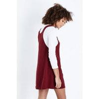 Burgundy Cross Hatch Pinafore Dress New Look | New Look (UK)
