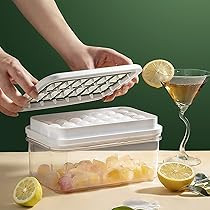 ZZWILLB Silicone Ice Cube Tray for Freezer with Lid and Bin, Press Type One-sec Release, 56 Cubes... | Amazon (US)