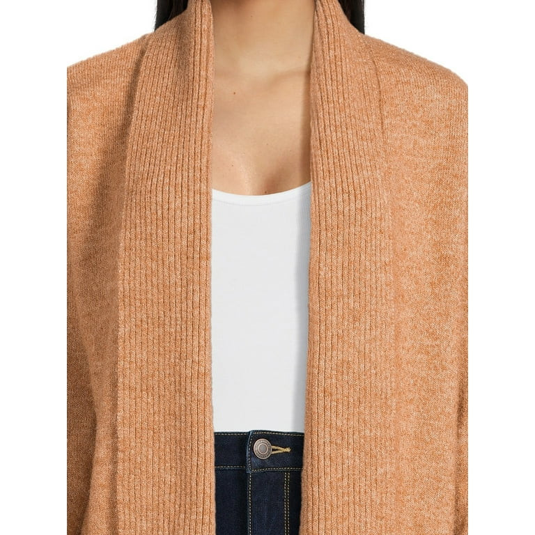 Time and Tru Women's Fuzzy Cardigan Sweater with Pockets, Midweight, Sizes XS-XXXL - Walmart.com | Walmart (US)