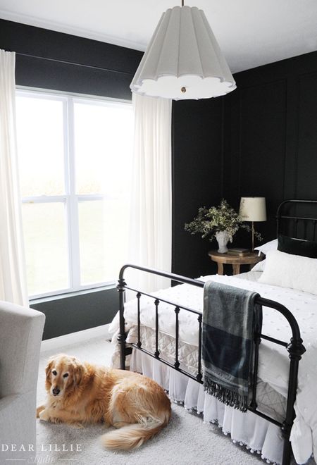This pendant from West Elm is so beautiful! We love how it pops against the dark walls in our guest bedroom  

#LTKhome #LTKSeasonal #LTKHoliday