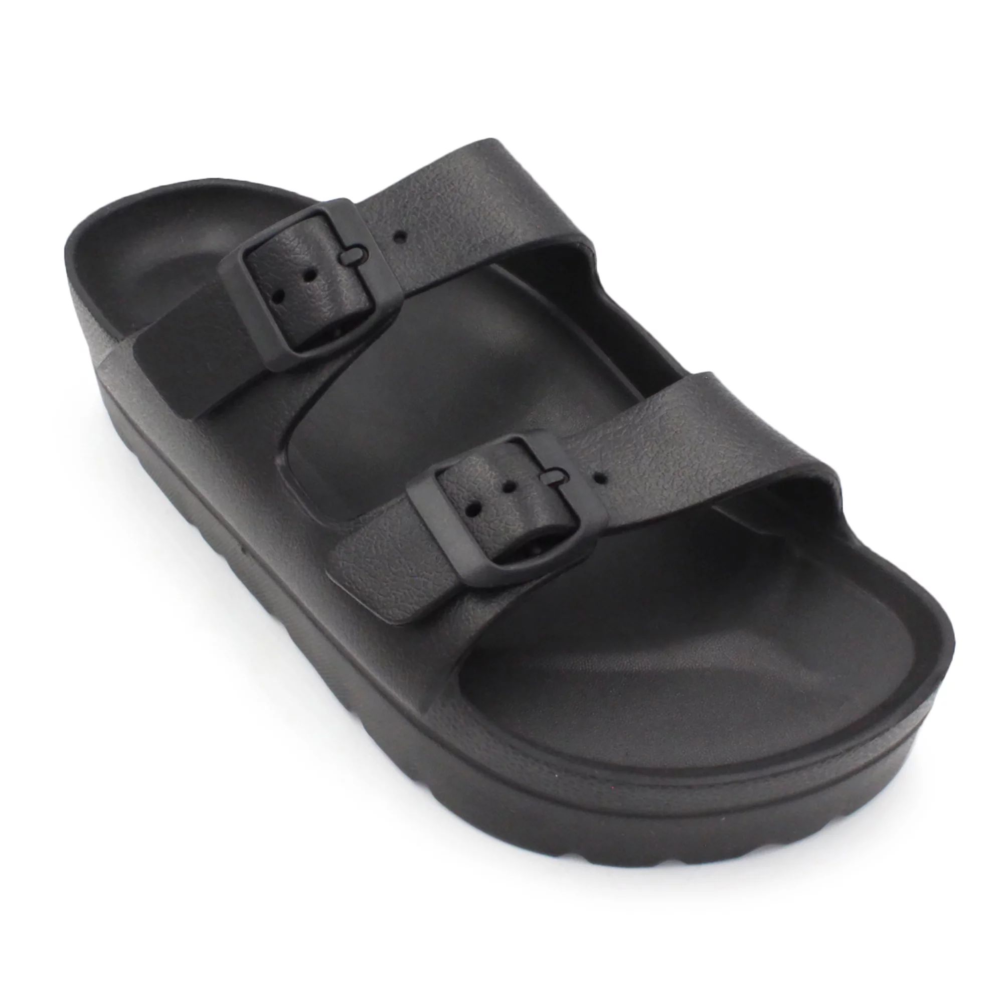 LAVRA Womens Double Buckle Platform Sandals Rubber Slides - Walmart.com | Walmart (US)