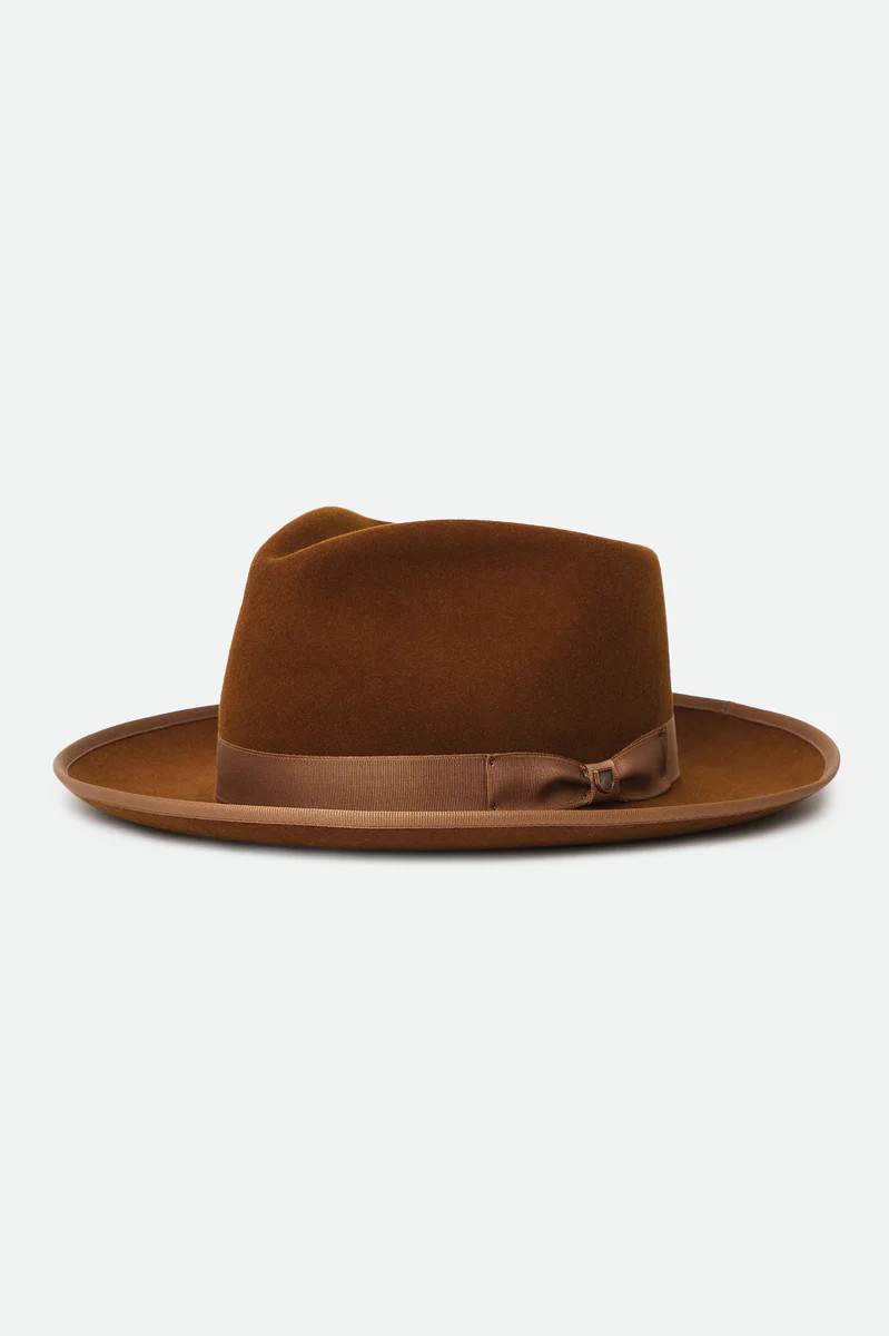 Unisex Norfolk Reserve Fedora in Toffee | Brixton