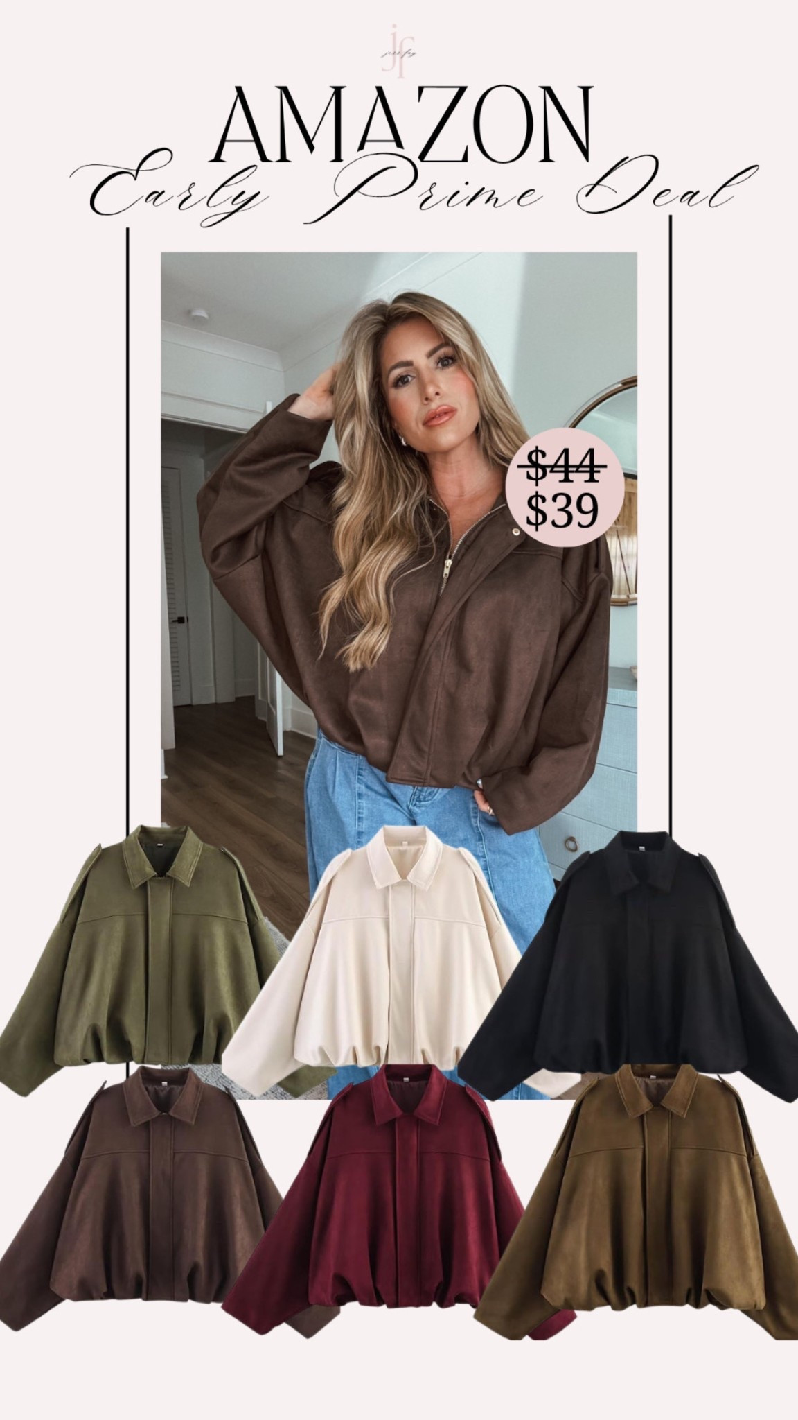 Amazon prime day deal suede jacket 