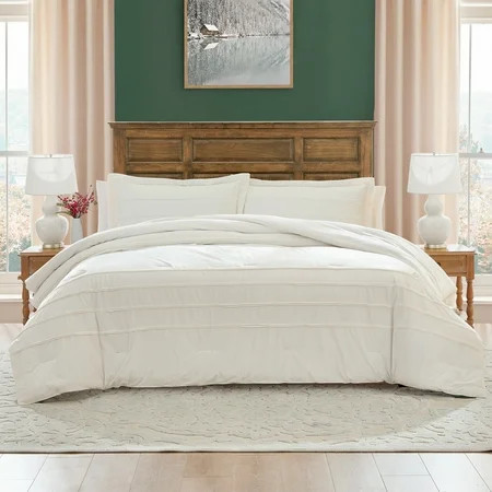 My Texas House Rosealinn 2-Piece Bright White Velvet Adult Comforter Set, Twin/TwinXL | Walmart (US)
