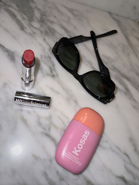 Pool day essentials 💦 
1. New favorite mineral spf leaves no white cast + is packed with skincare ingredients. 
2. Spf30 lip balm that doubles as a cheek stain. Code KELLYSAKS20 for 20% off thru 7/9  
3. Wayfarers but make them glam. (I personally like the polarized version)

summer beauty, skincare, sunglasses, sunscreen

#LTKxAnthro #LTKSeasonal #LTKunder100