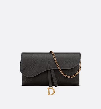 Saddle Wallet Black Grained Calfskin | DIOR | Dior Beauty (US)