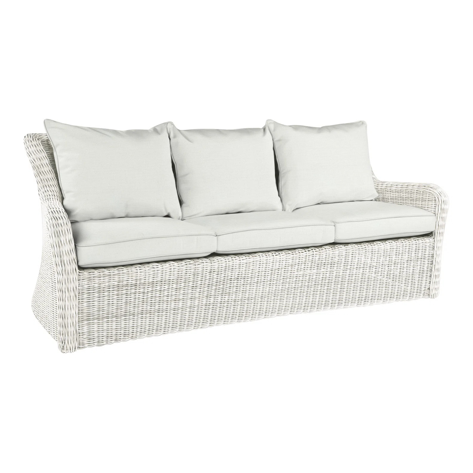 Sag Harbor 85'' Wide Wicker Patio Sofa with Cushions | Wayfair North America