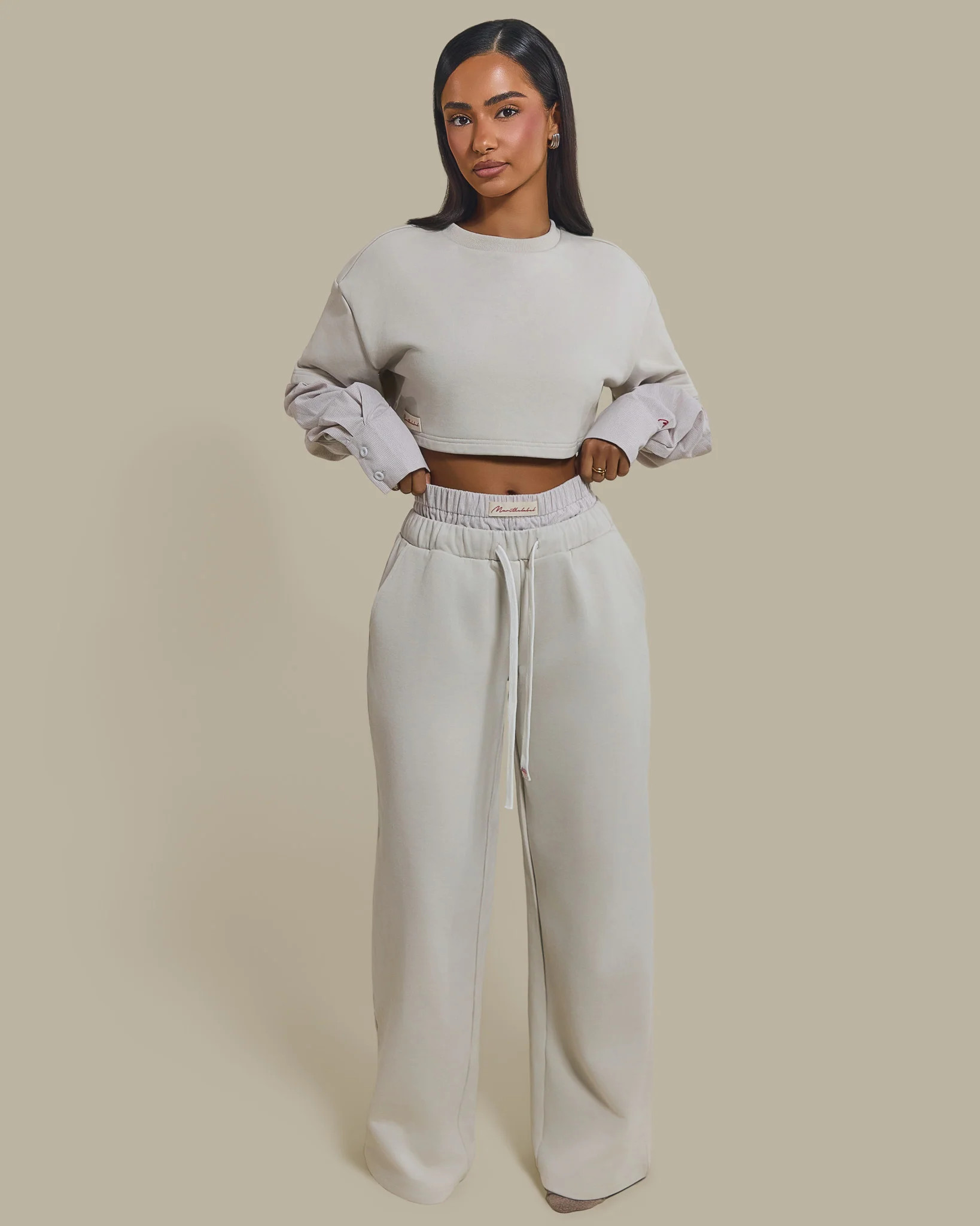 The Boxer Wide-Leg Joggers in Beige | Mars The Label