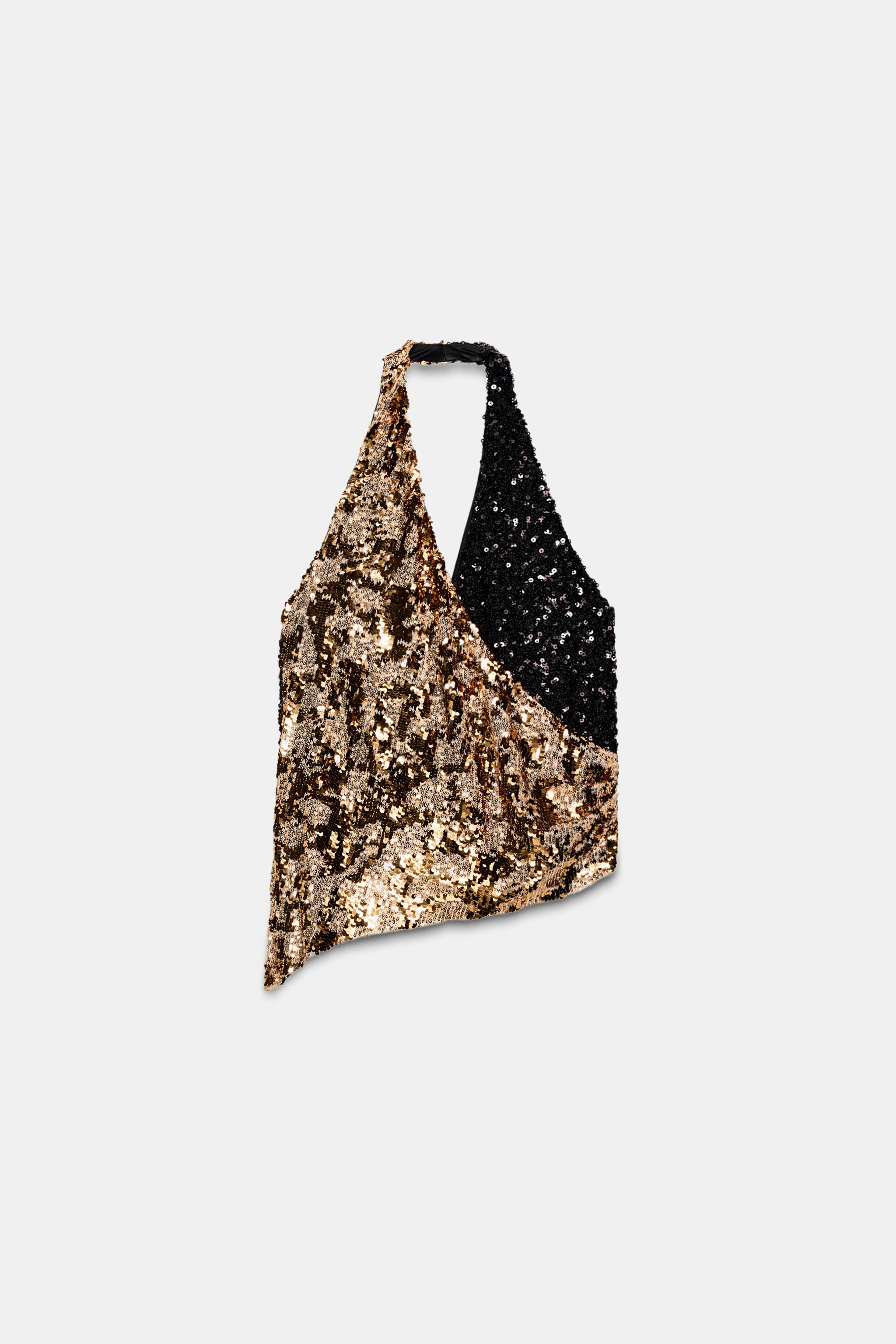 COMBINED SEQUIN HALTER TOP | Zara US