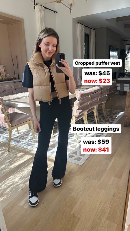 Amazon cropped puffer vest and aerie bootcut leggings 🤎

#LTKfindsunder100 #LTKfindsunder50 #LTKfitness