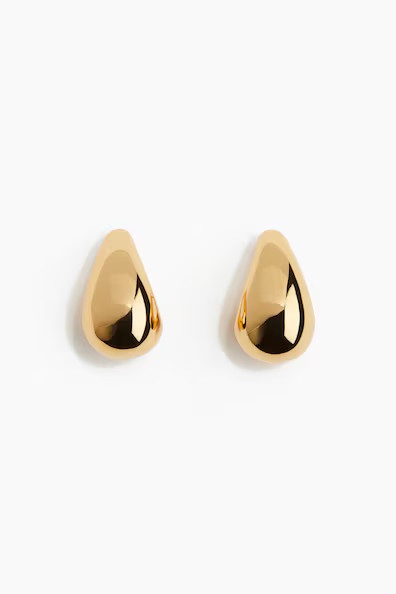 H & M - Gold-plated dome earrings - Gold | H&M (UK, MY, IN, SG, PH, TW, HK)