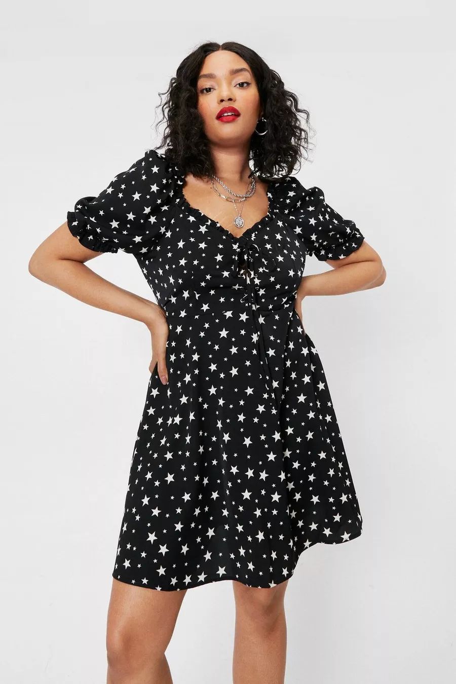 Plus Size Star Lace Up Mini Dress | Nasty Gal (US)