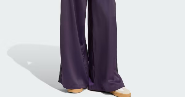 adidas Adicolor Satin Wide Leg Track Pants - Purple | Free Shipping with adiClub | adidas US | adidas (US)