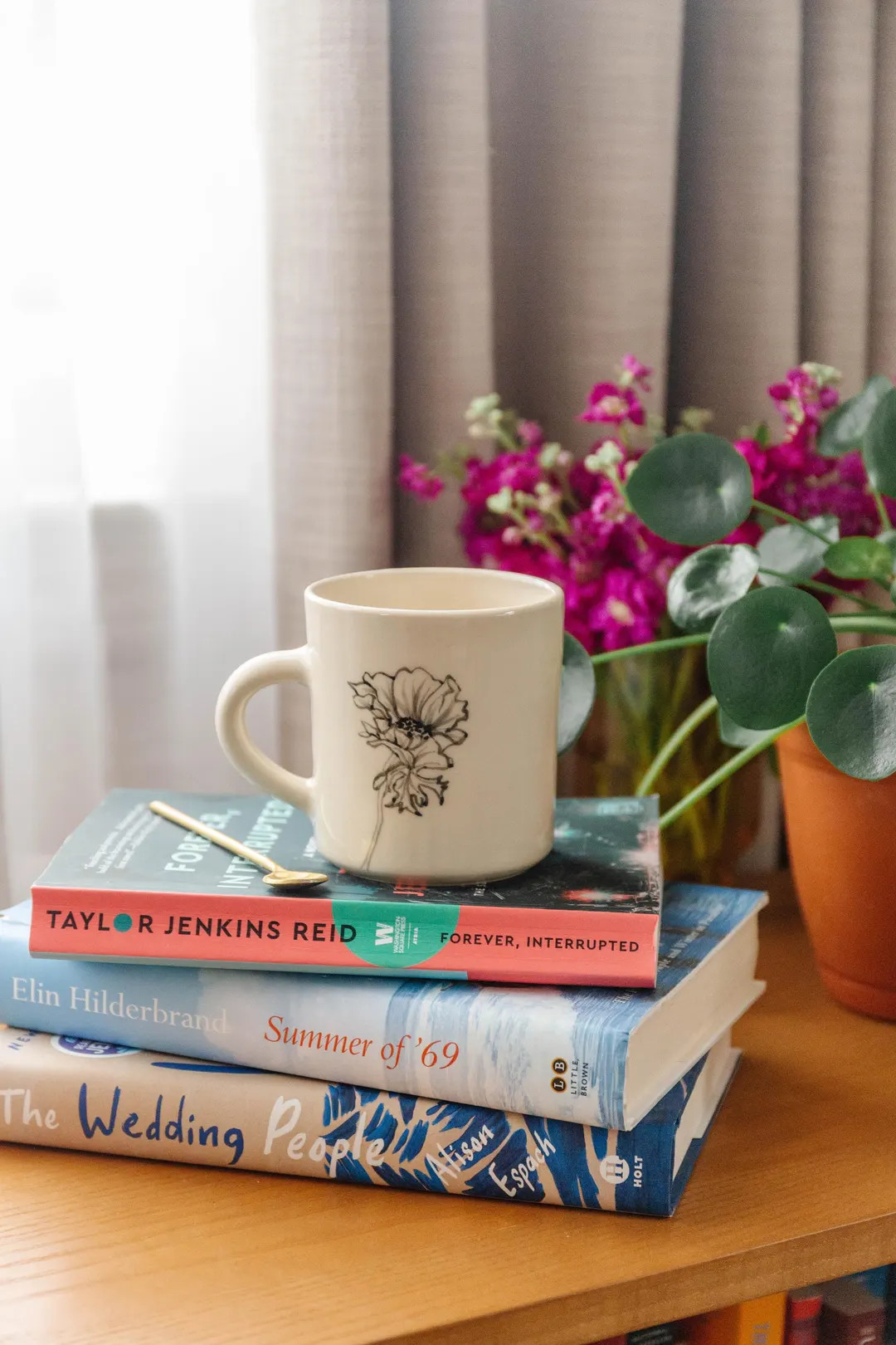 Handmade Floral Clay Coffee Mug: White Hand-Painted Ceramic Tea Cup With Handle (SKU D210) | Etsy (US)