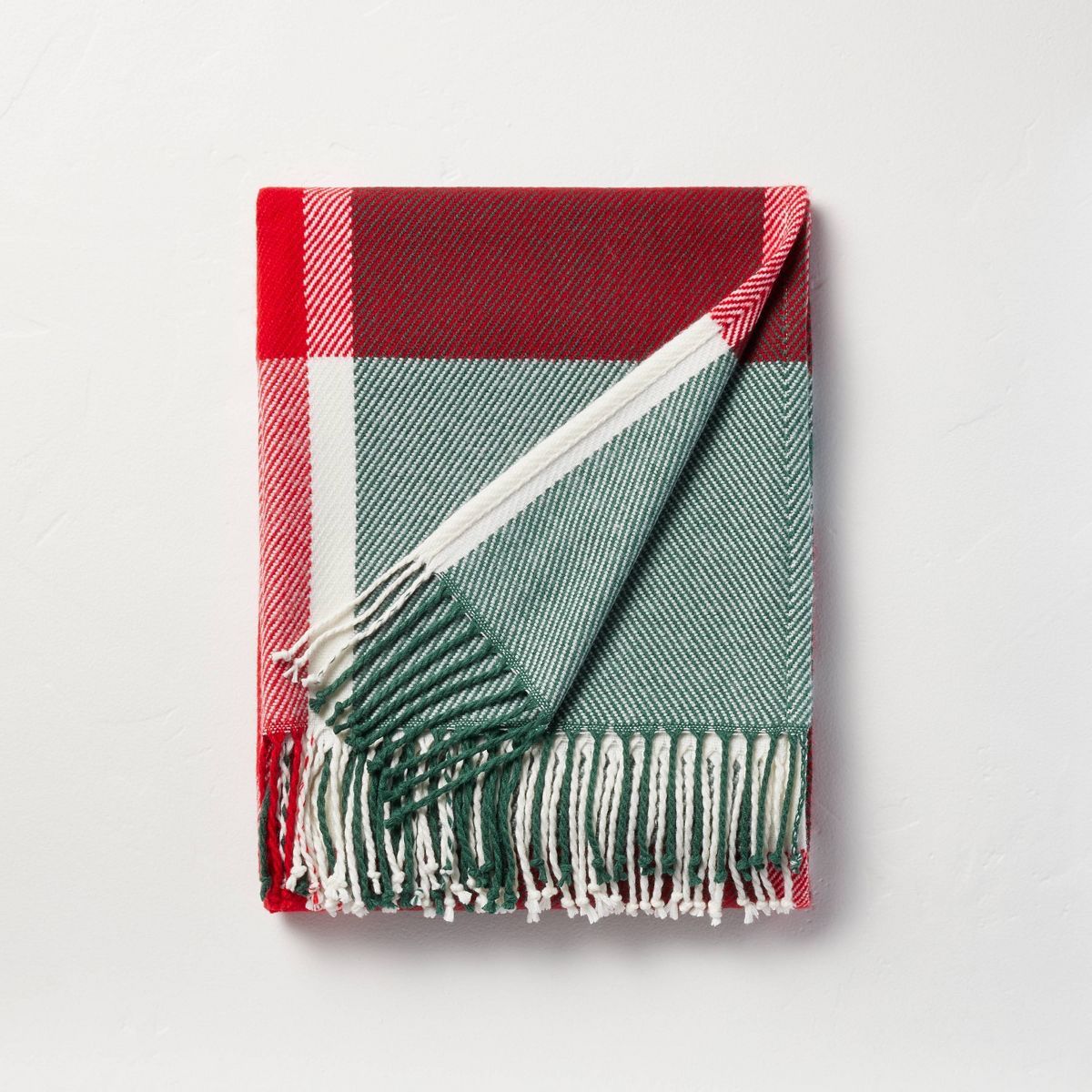 Festive Plaid Woven Christmas Throw Blanket Red/Green/Cream - Hearth & Hand™ with Magnolia | Target