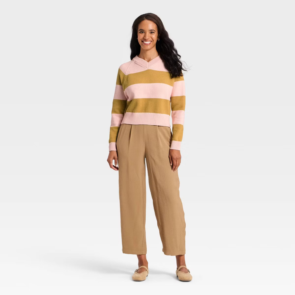 Women's Long Sleeve High V-Neck Pullover Sweater - A New Day™ | Target