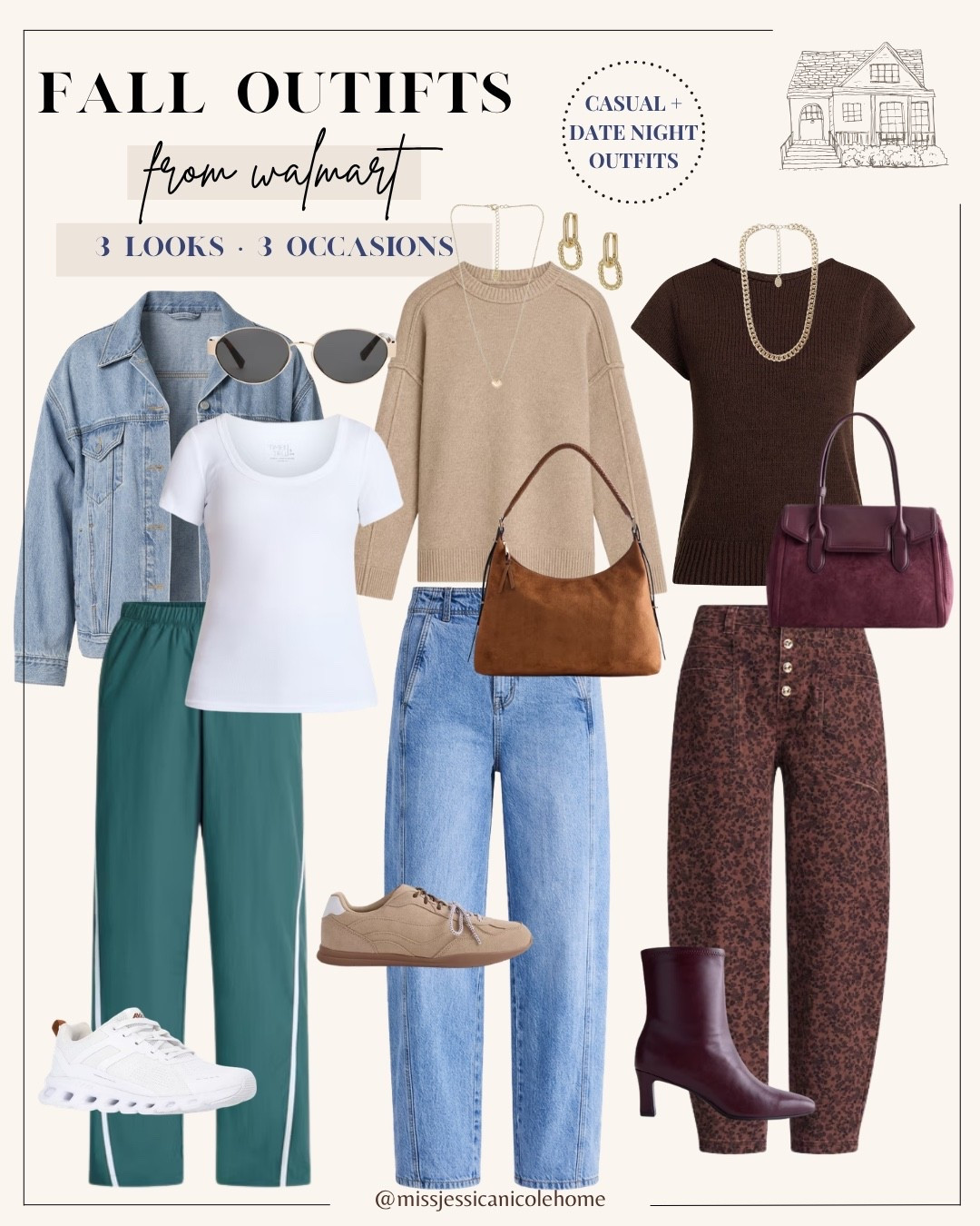 Fall outfits from Walmart // casual mom outfit // athleisure// date night outfit

#LTKxWalmart