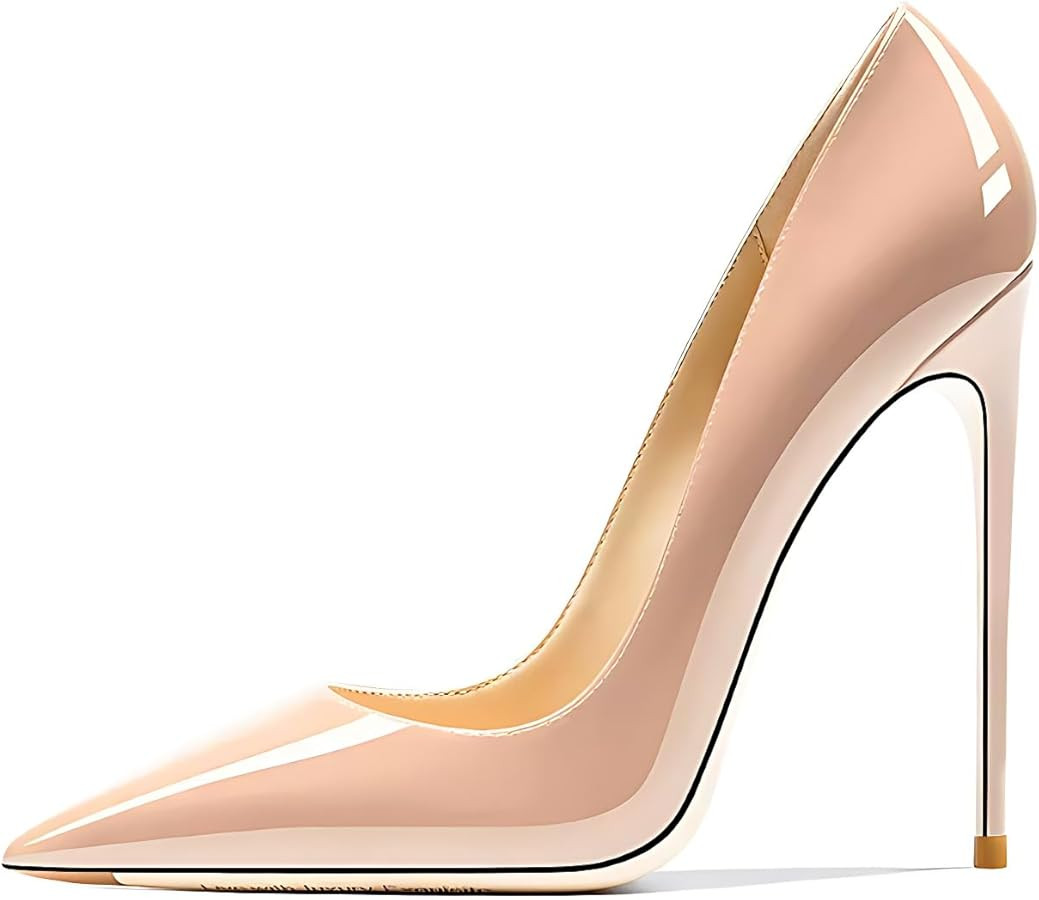 Women's Pointed Toe Shallow Stiletto Heels 4.7 Inch Pumps Wedding Party Banquet Shoes | Amazon (US)