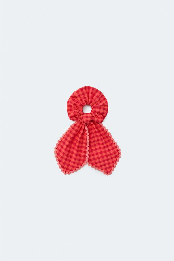 LIMITED EDITION GINGHAM BOW SCRUNCHIE | Zara US