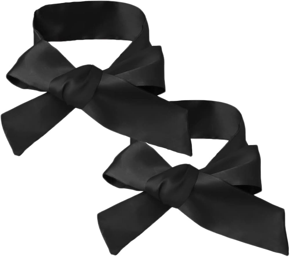 2Pcs Satin Eye Mask Sleep Mask, 157cm/62inch Adjustable Satin Blindfold Soft Satin Eye Covers (Bl... | Amazon (US)