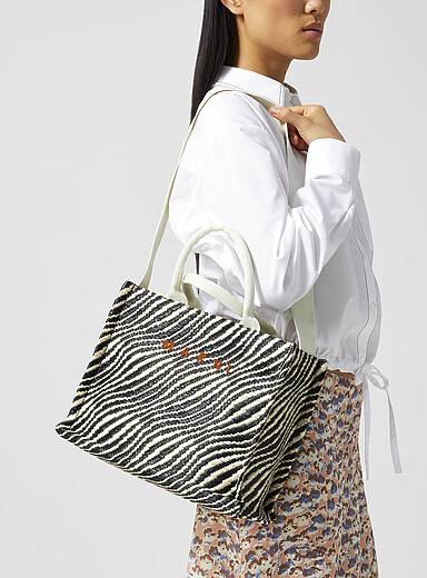 Little striped straw tote | Simons