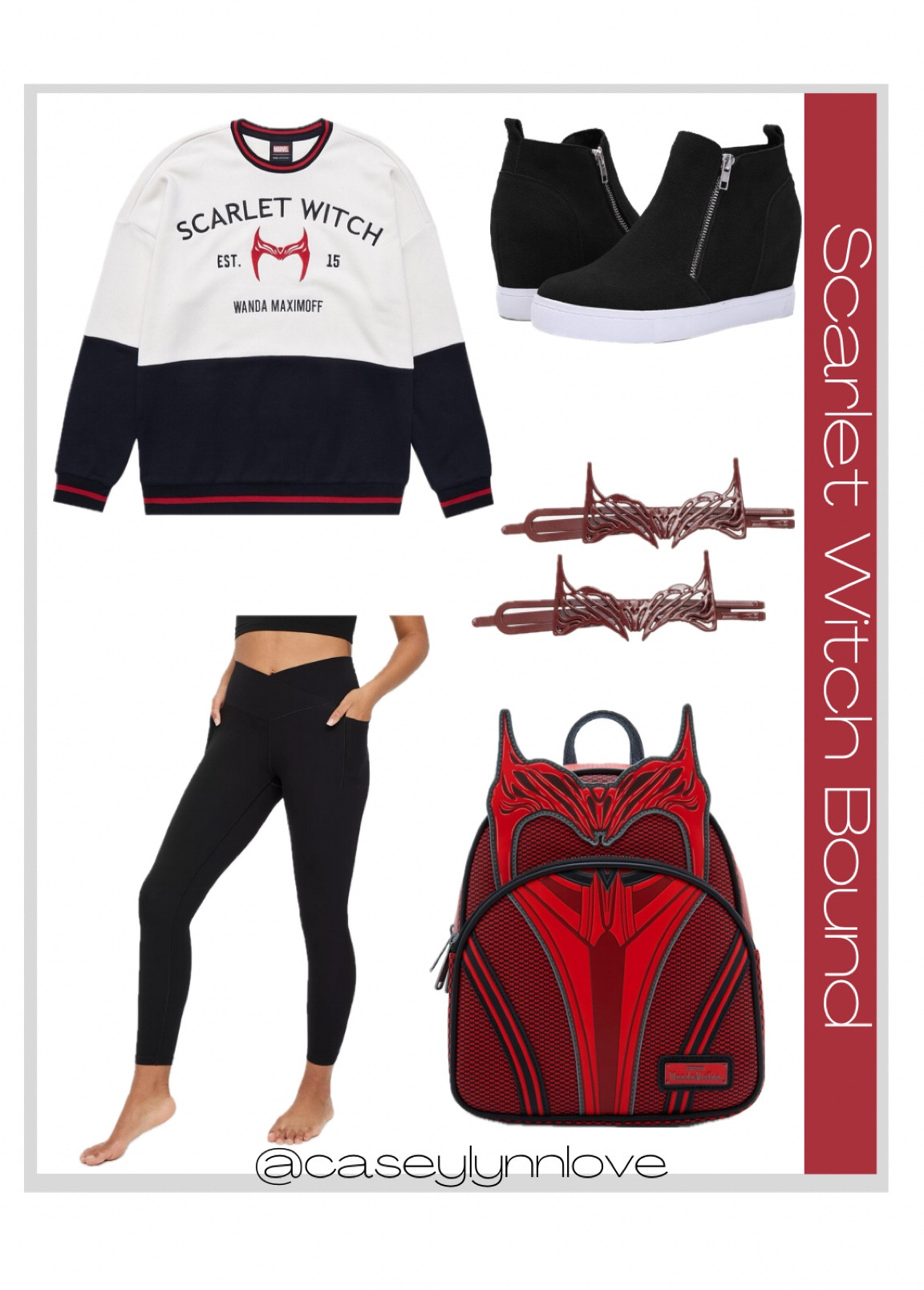 Disney bound Scarlet Witch outfit.
Sweater. Loungefly mini backpack. Shoes. Hair accessories. Leggings.

#LTKHalloween #LTKitbag #LTKstyletip