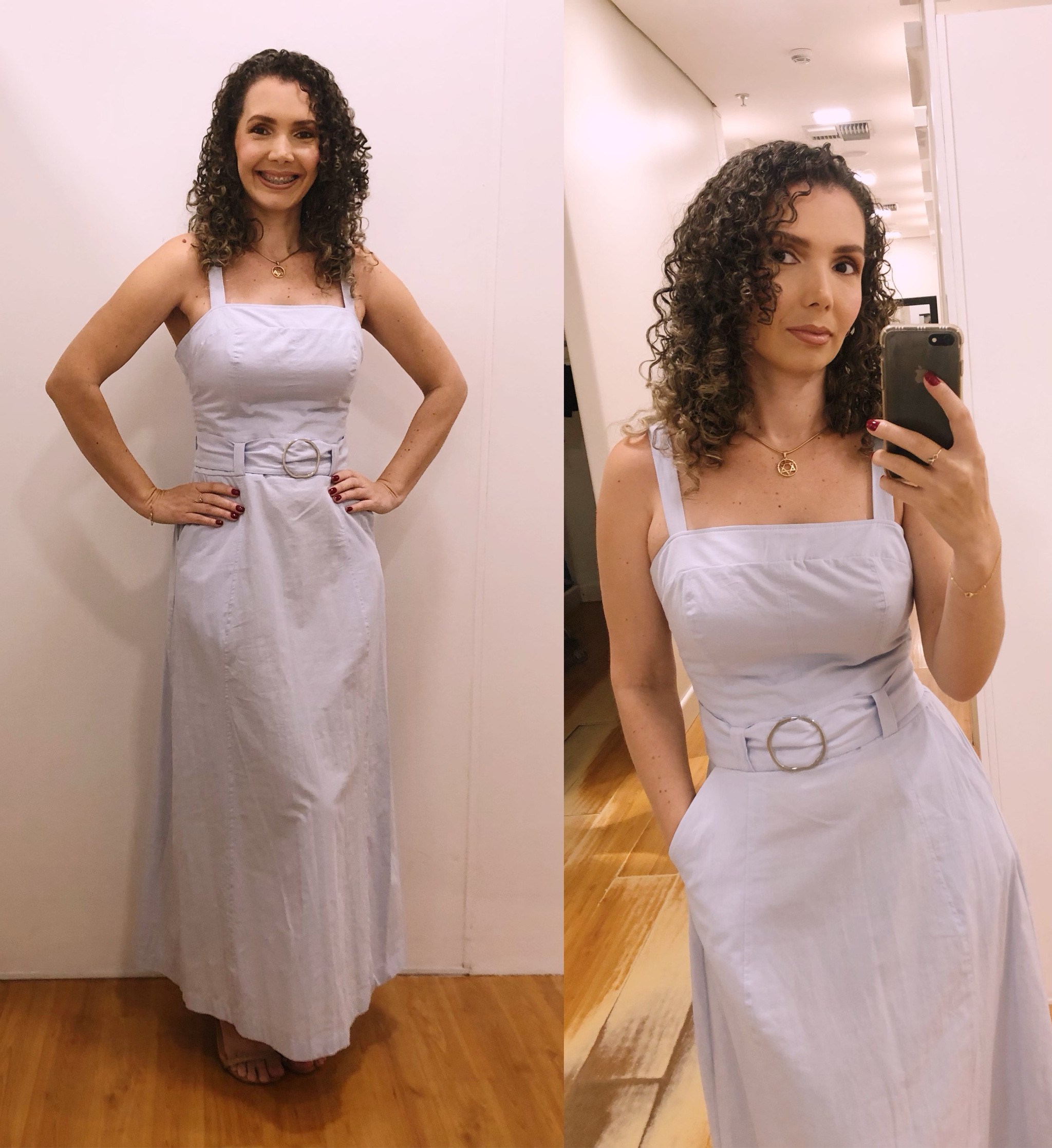 Vestido de cor lilás bem clarinho, com modelagem evasê, possui látex  nas costas e cinto com fivela prateada. Material em 100% algodão, que o torna ideal para dias quentes! Se tivesse um zíper na lateral seria melhor ainda! 

#LTKmodamodesta #LTKbrasil #LTKdicadeestilo