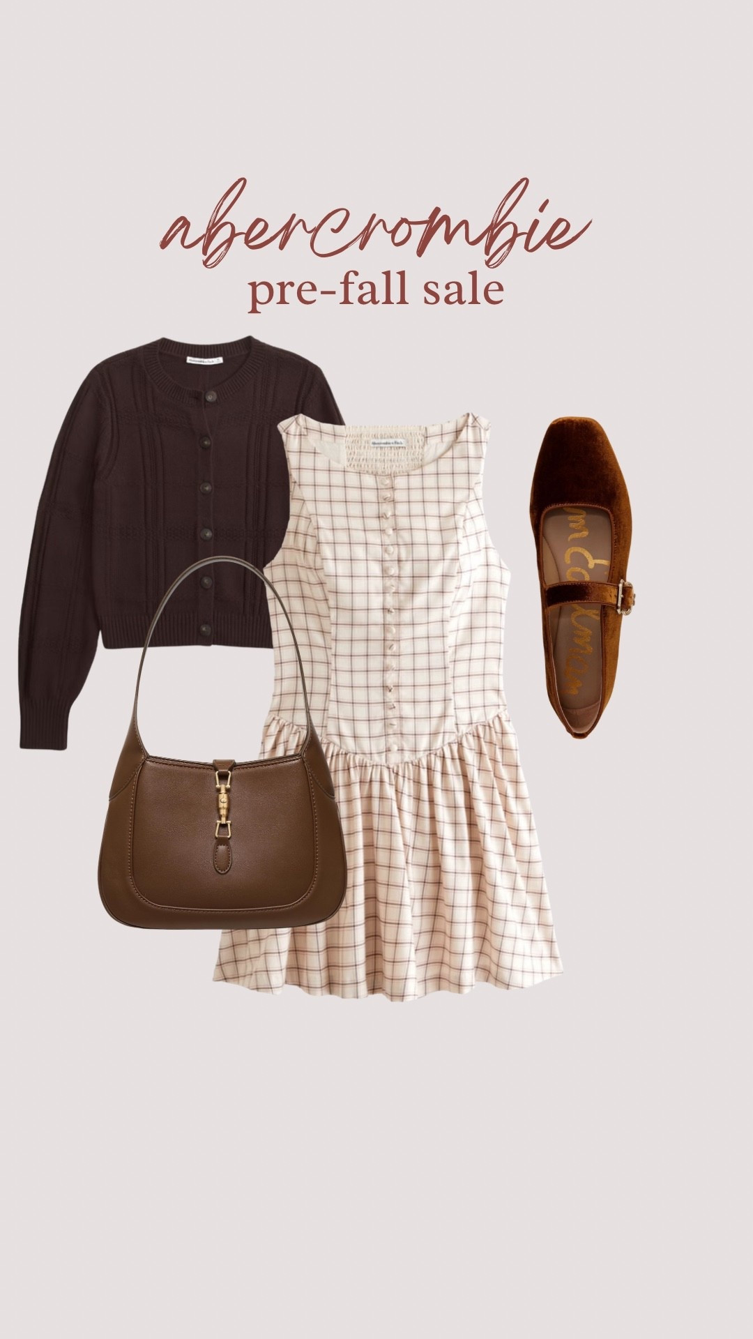 Abercrombie sale 🤎

Plaid checkered dress, knit cardigan, fall outfit, Mary Jane flats, Amazon finds
