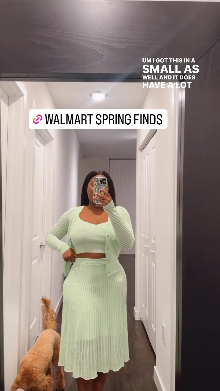 Walmart spring fashion, spring fashion, green skirt, midi skirt, green sweater, Walmart fashion, spring outfit, sweater, skirt, green crop top 

#LTKMostLoved #LTKfindsunder100 #LTKstyletip