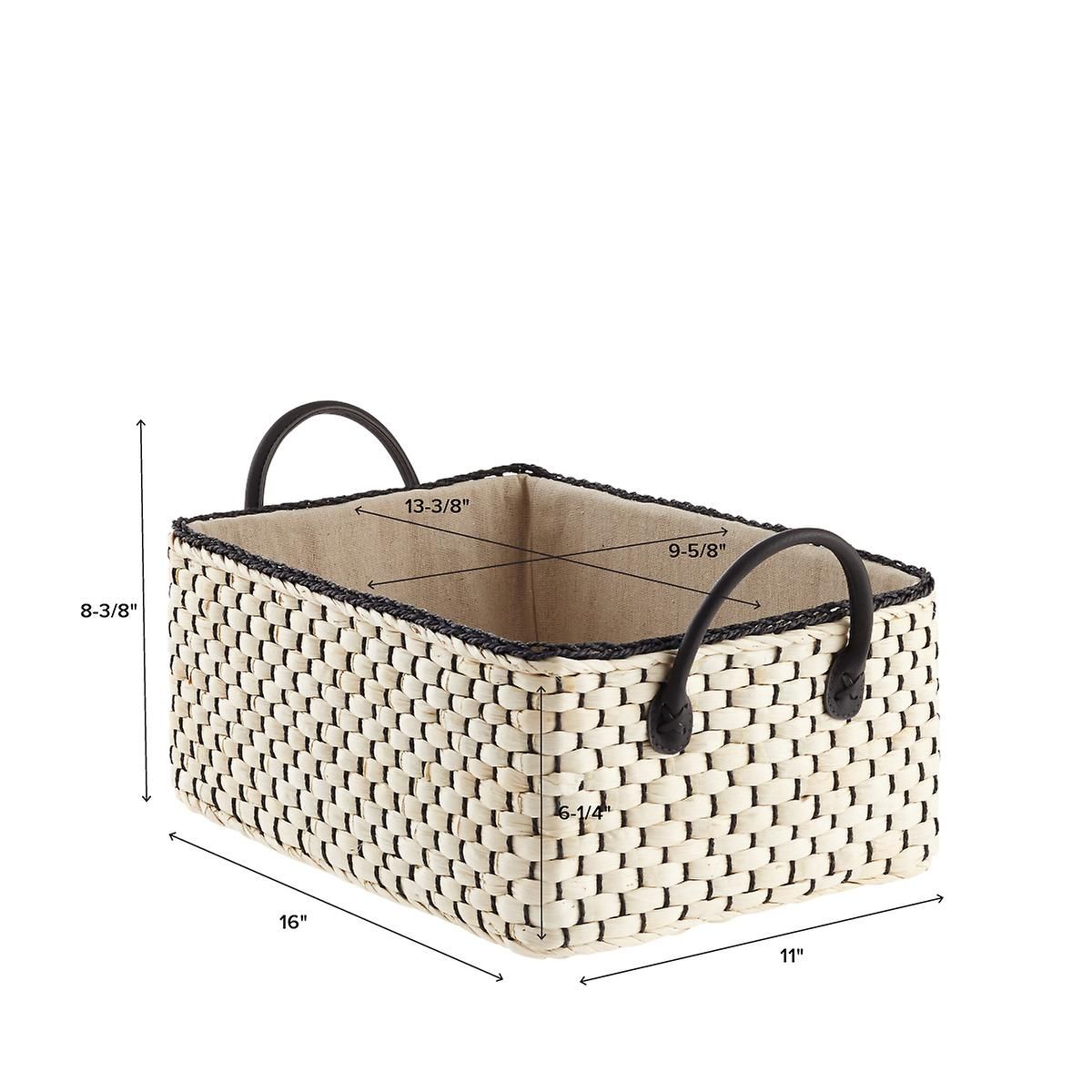 Medium Maize Loft Bin Grey Weave | The Container Store