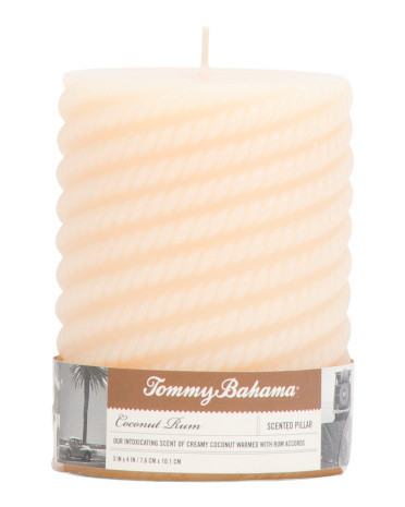 3x4 Island Essence Coconut Rum Molded Pillar Candle | TJ Maxx