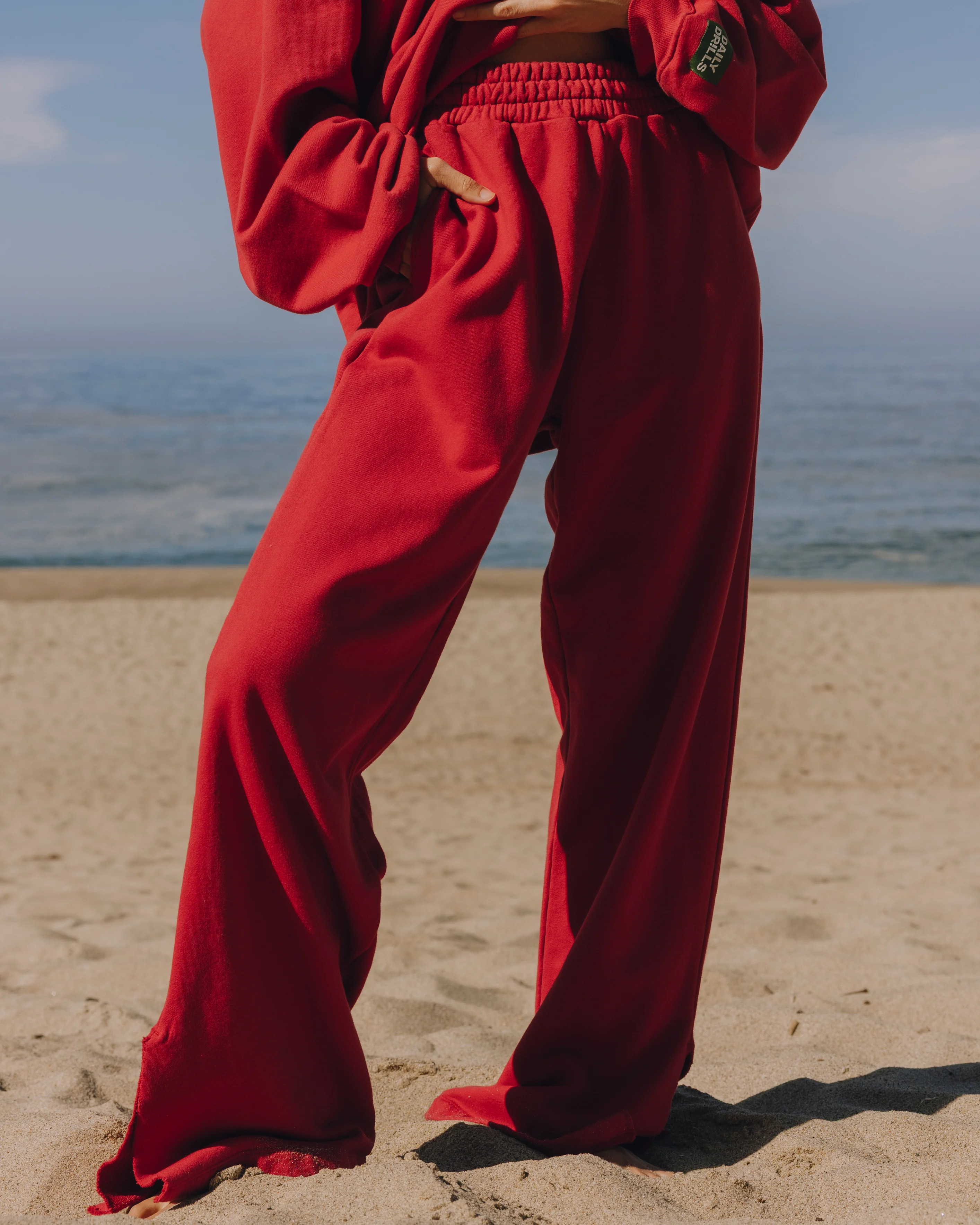 Wide Leg Sweatpants - Vintage Red | Daily Drills