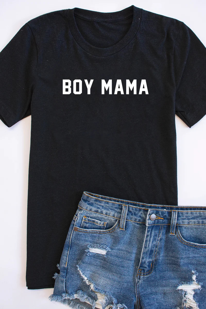 Boy Mama Graphic Tee Black | The Pink Lily Boutique