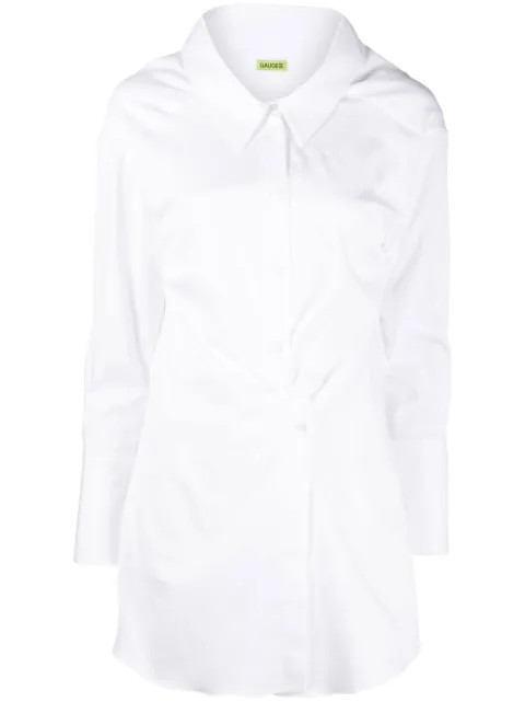 ruched-detail shirt dress | Farfetch (US)