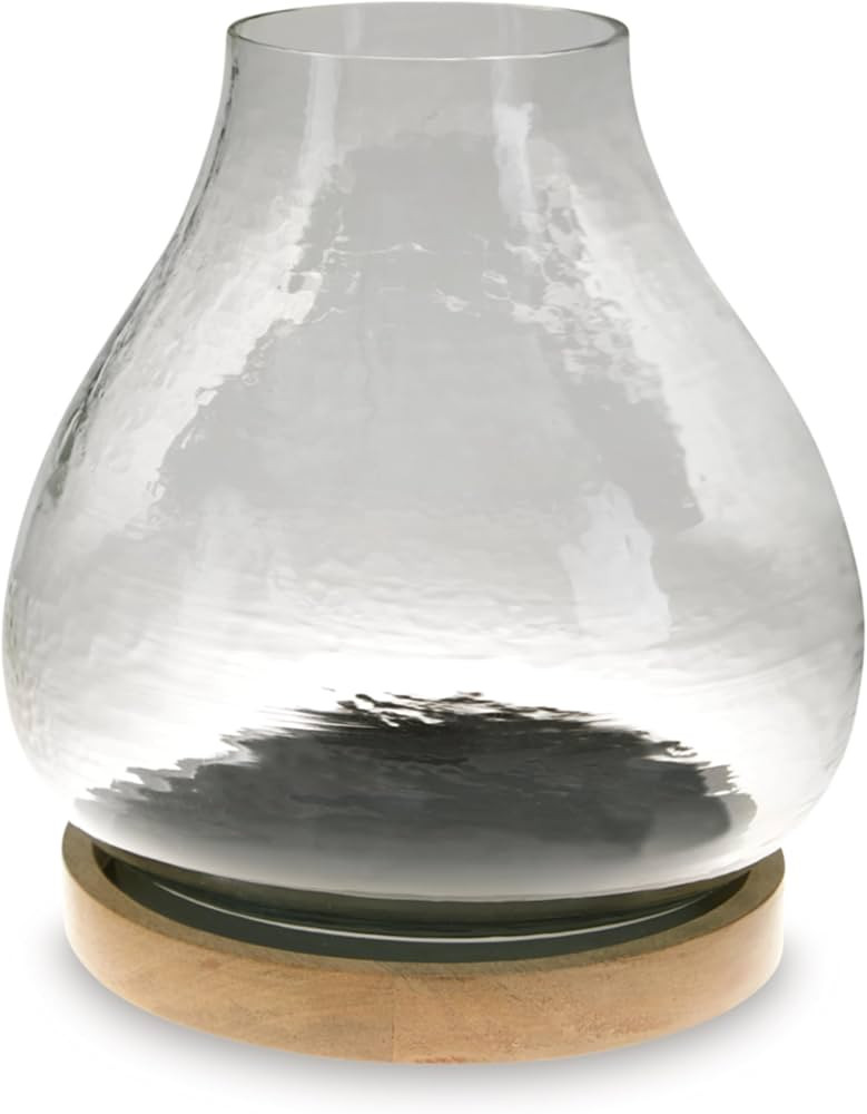 Signature Design by Ashley Adalisen Casual Glass Hurricane Candle Holder with Hammered Effect, Gl... | Amazon (US)