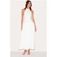 White Tailored High Neck Midaxi Dress | PrettyLittleThing US