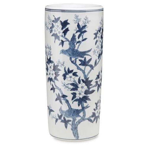 18" Bird Umbrella Stand, Blue/White | One Kings Lane