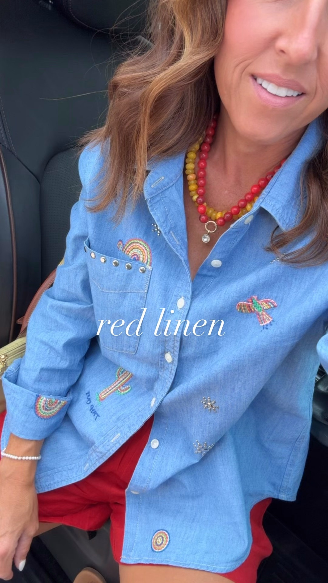 Loving red linen (or really anything linen) right now!!
Summer linen. 
Shorts XS. Shirt size up, M

#LTKootd #LTKSeasonal #LTKOver40