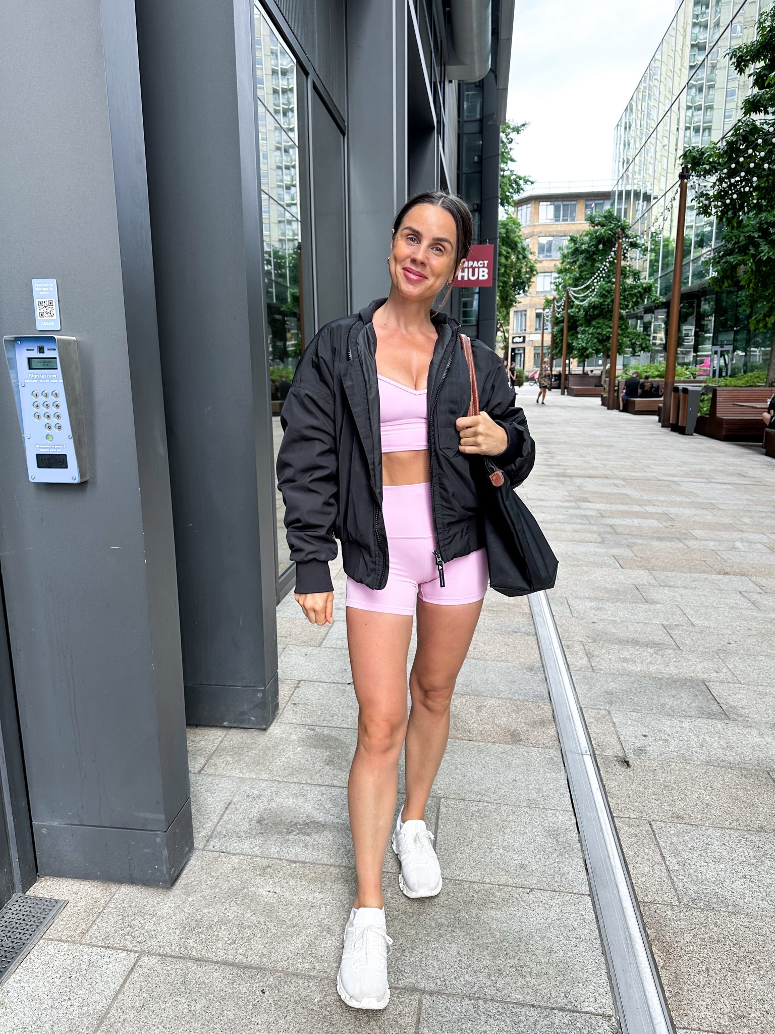 Stella McCartney x Adidas bomber jacket, Lululemon pink set, New Balance trainers and Alo Yoga bag🤍

#LTKuk #LTKfitness #LTKstyletip